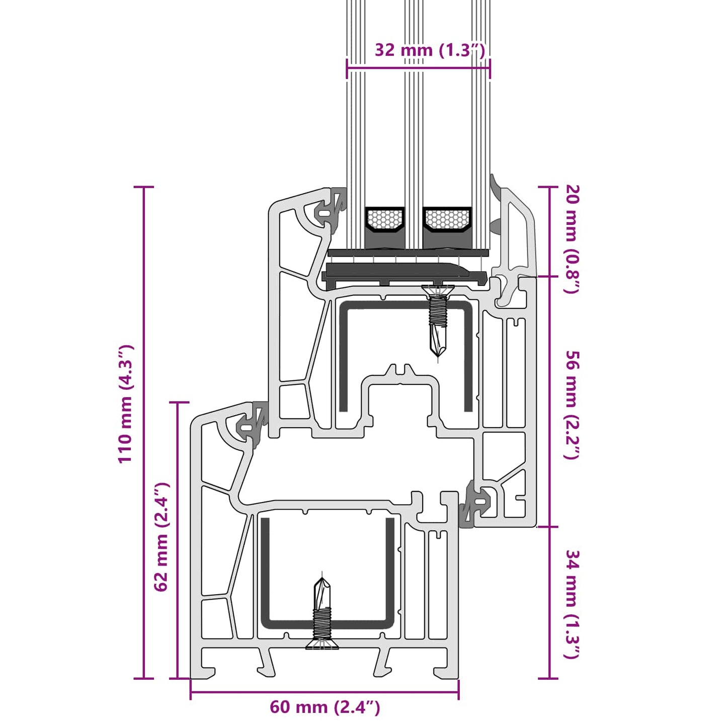 Kipp- und Drehfenster für den Keller RISOR 80 x 70 cm