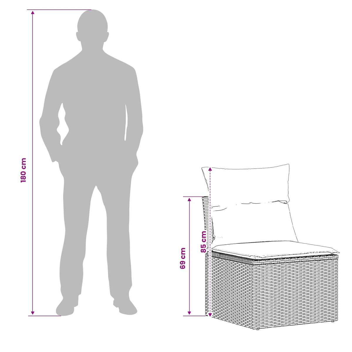 Sofa-Set 7 stk. Grau und Dunkelgrau Polyrattan und Stahl