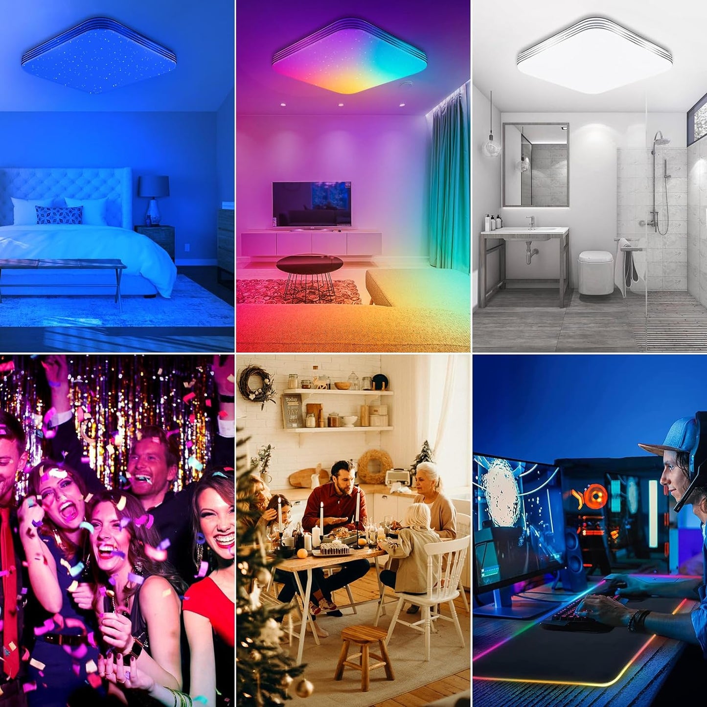 🌀 RGB Deckenleuchte 36W mit Fernbedienung & App – Farbwechsel für jede Stimmung