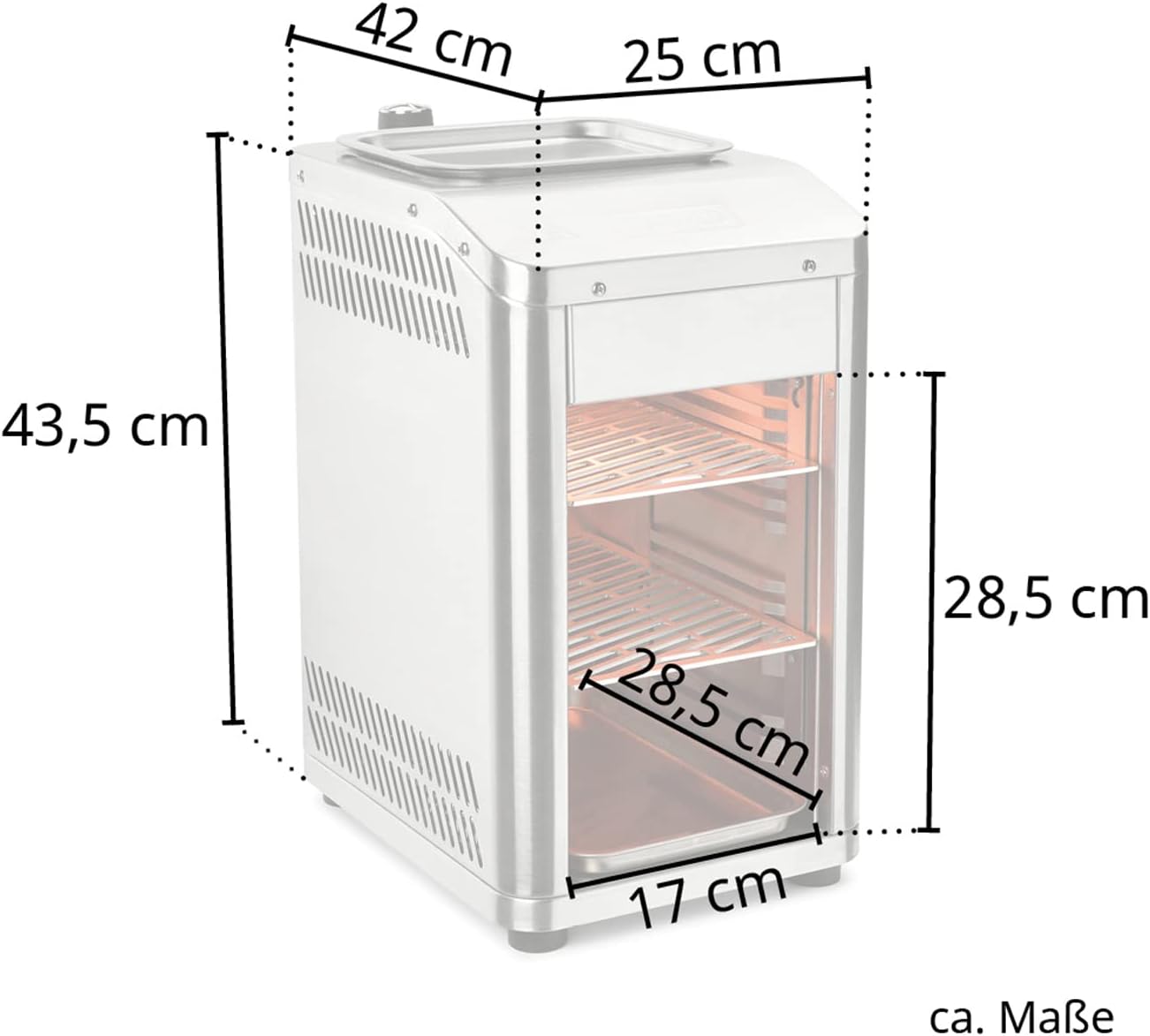 Gril à chaleur supérieure TAINO 800 °C en acier inoxydable – en option avec régulateur de gaz
