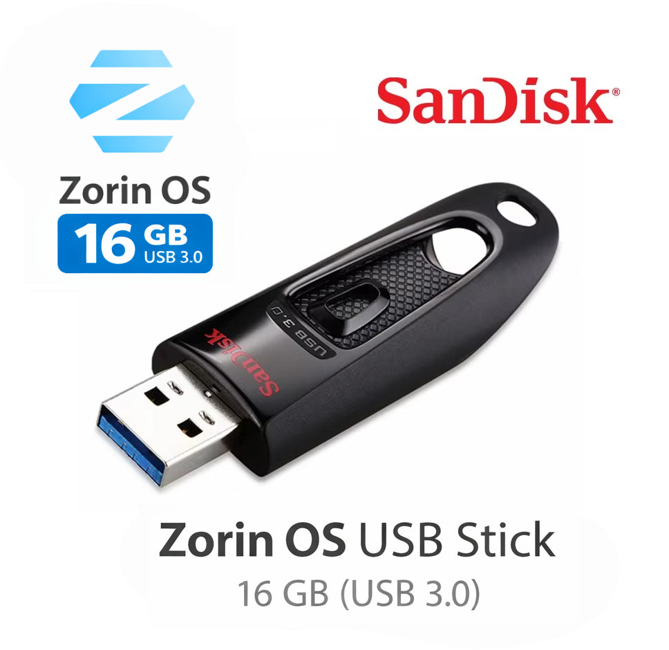 Zorin OS USB Stick 16 GB (USB 3.0) – Bootfähig & Installierbar