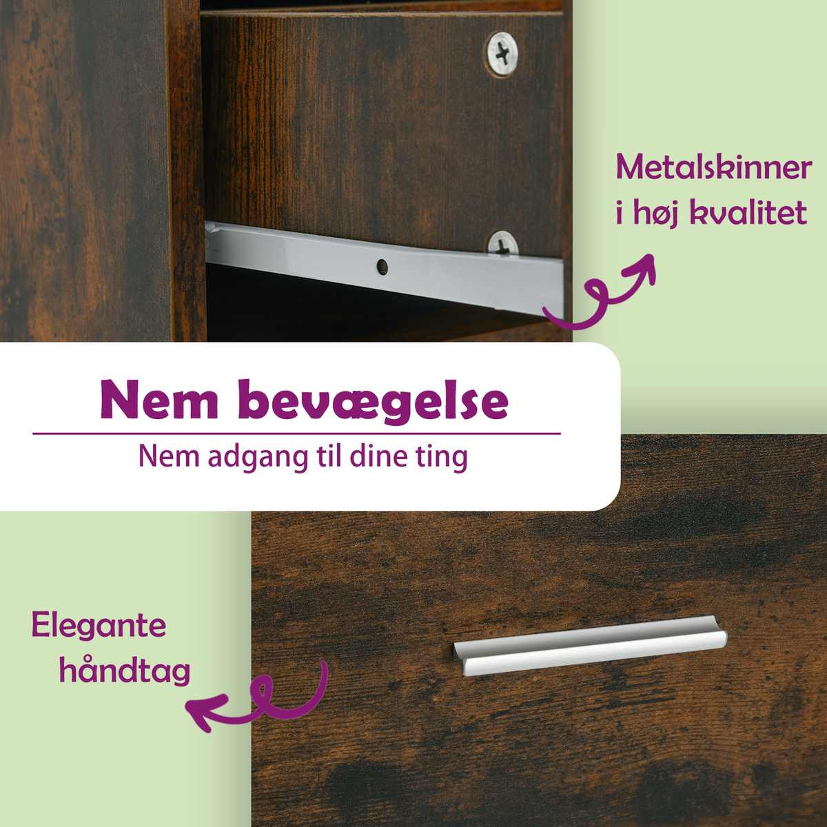 Unterschrank mit Schublade Lyon Räuchereiche 60x46x81,5 cm