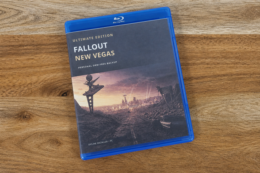 Selbst erstellte Blu-ray-Hülle für die dauerhafte Sicherung eines DRM-freien GOG-Spiels