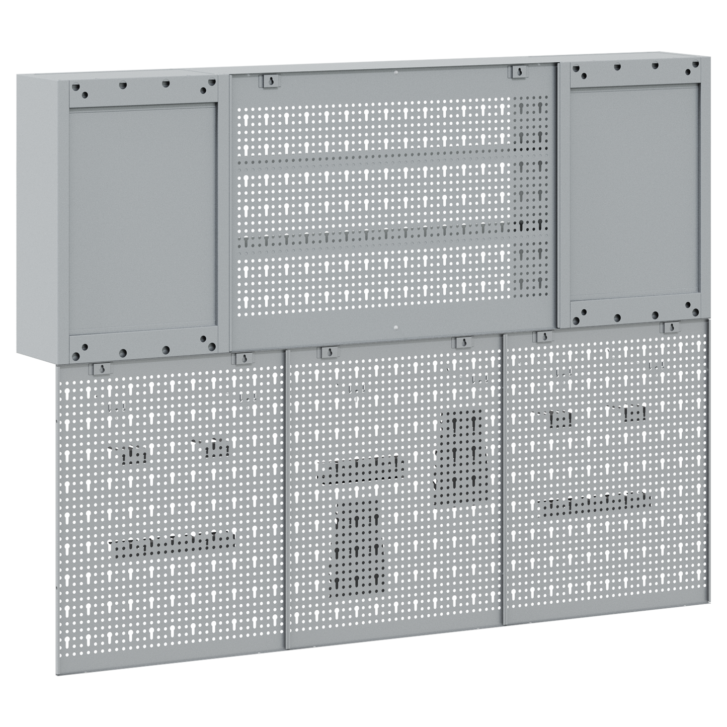 Werkzeugschrank und Pegboard Set mit Regal 6 pcs Schwarz
