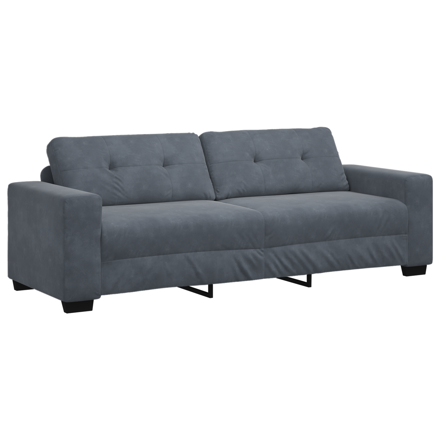 Sofa Set mit Kissen mit Kissen 3 pcs Grau 221 x 78 x 80 cm Samt