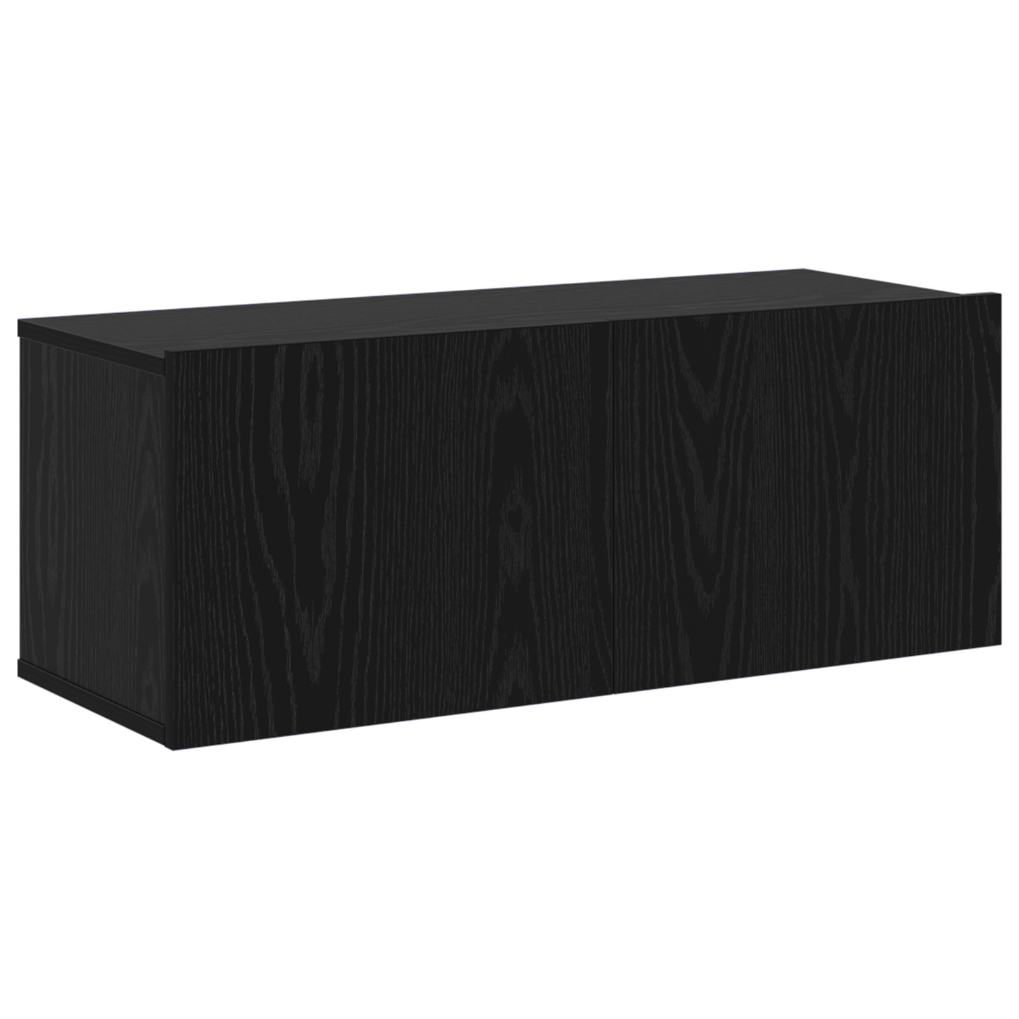 10-teiliges TV Schrank Set - Wandmontiertes schwarzes Eichenholz
