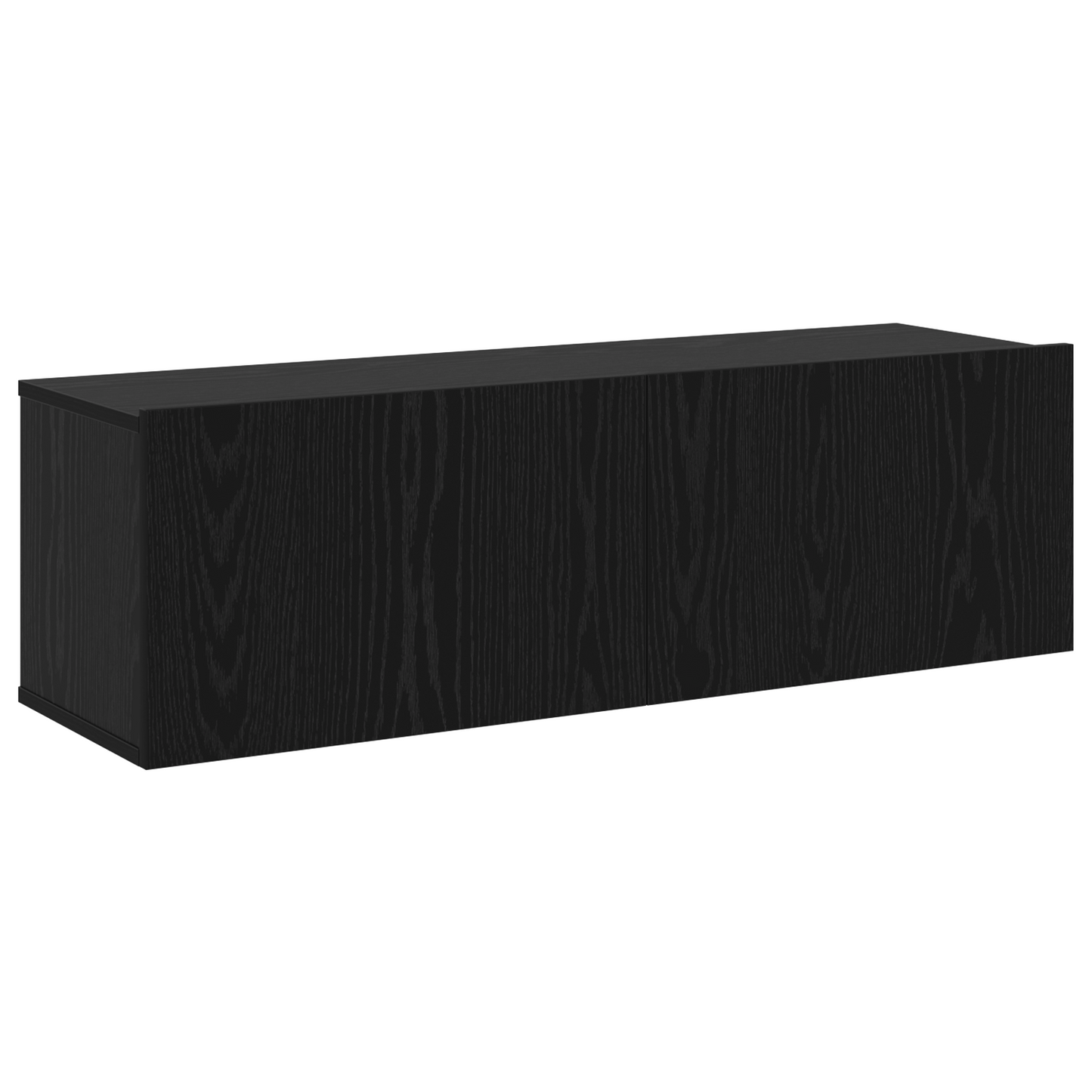 10-teiliges TV Schrank Set - Wandmontiertes schwarzes Eichenholz