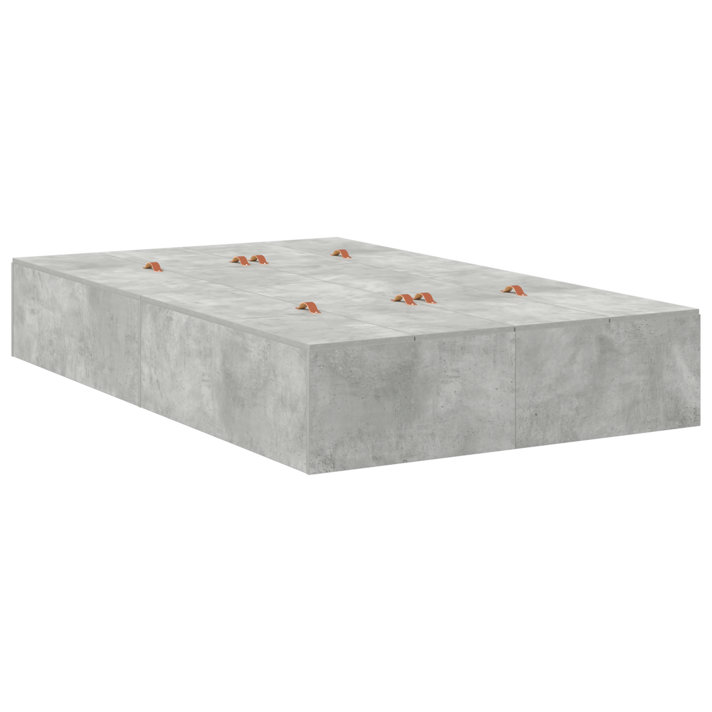 Aufbewahrungsbettgestell Beton Grau 120x190 cm
