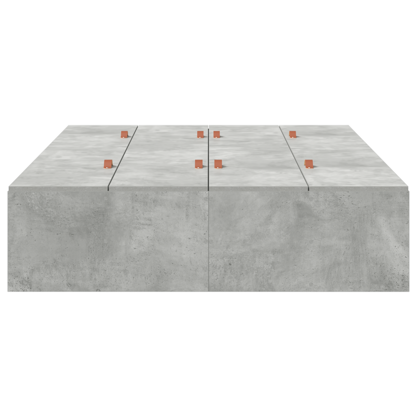 Aufbewahrungsbettgestell Beton Grau 120x190 cm