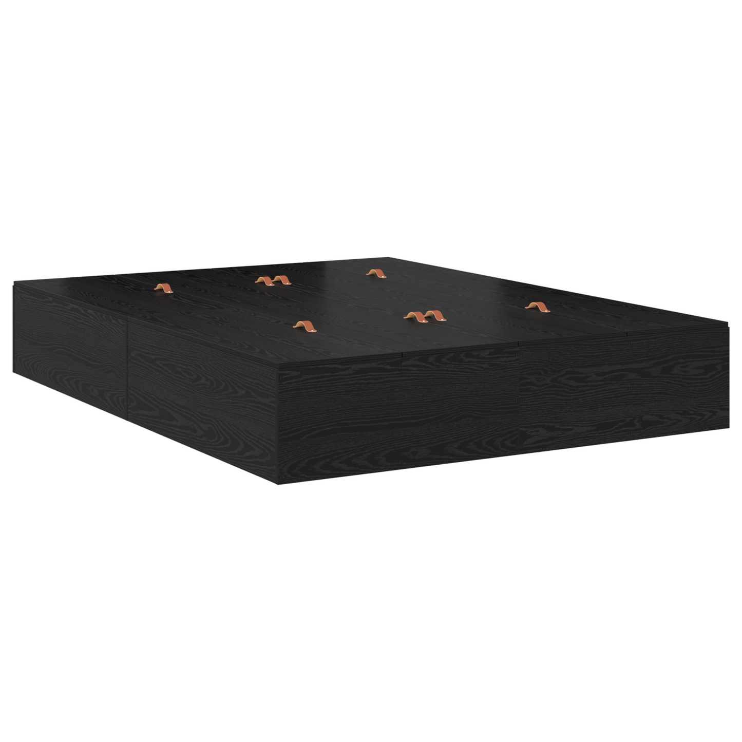 Aufbewahrungsbettgestell Schwarze Eiche 135x190 cm