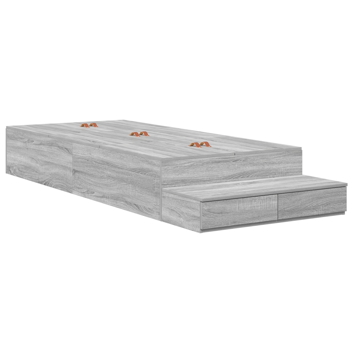 Aufbewahrungsbettgestell Grau Sonoma 90x200 cm