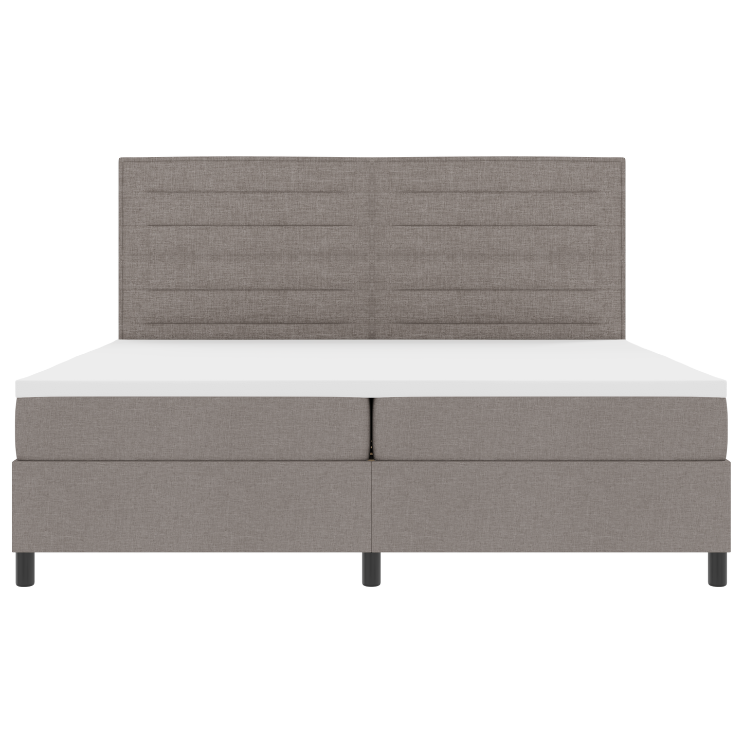 Taupe Boxspringbett mit Matratze 200x200 cm Stoff