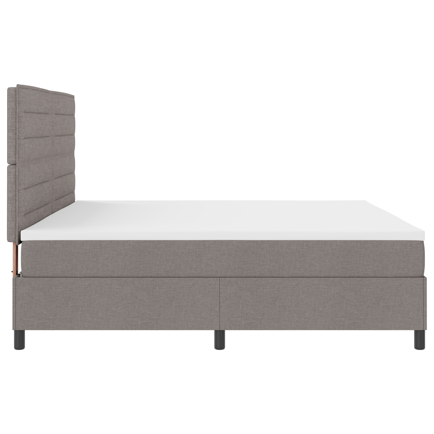 Taupe Boxspringbett mit Matratze 200x200 cm Stoff