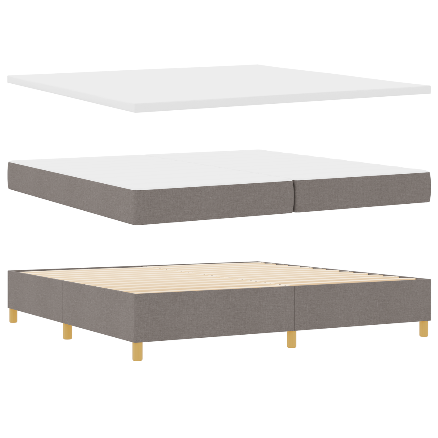Boxspringbett Taupe mit Matratze 200x200 cm