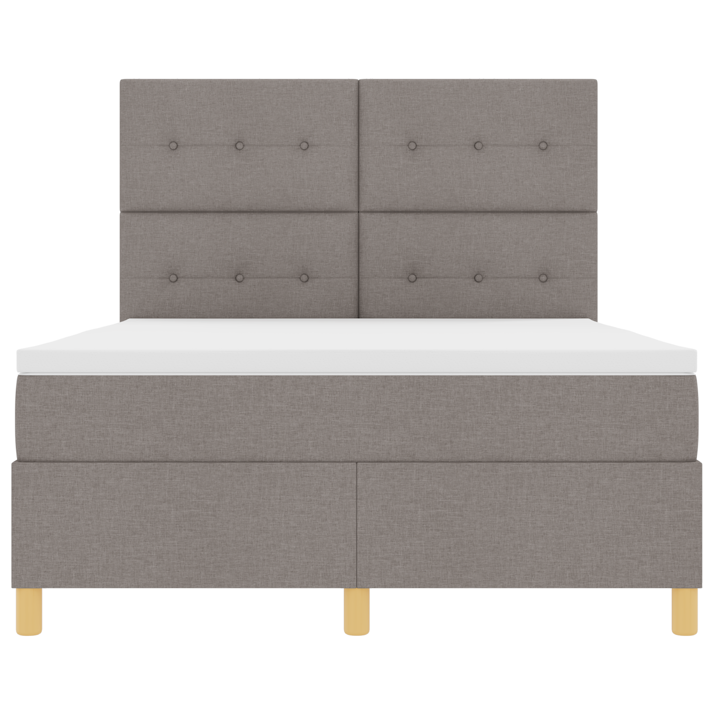 Boxspringbett mit Taupe Matratze 140x200 cm Stoff