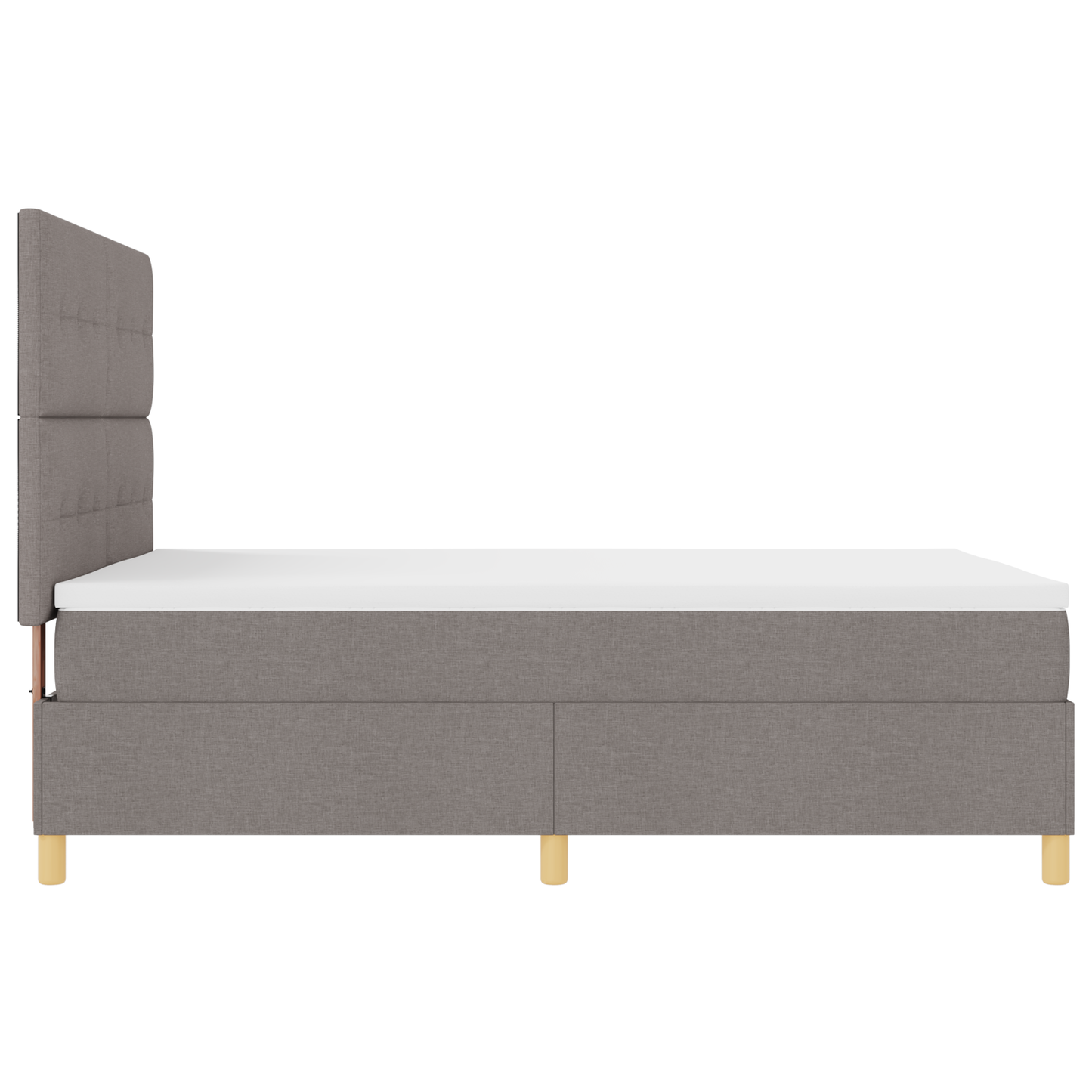 Boxspringbett mit Taupe Matratze 140x200 cm Stoff