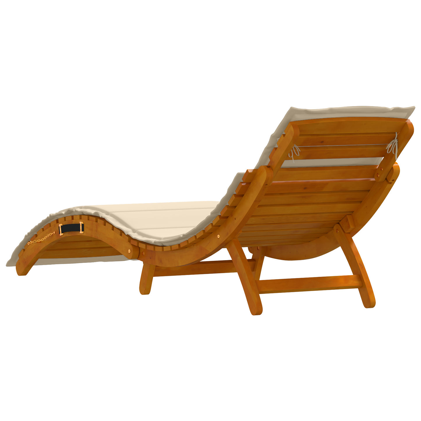 Sonnenliege 2 pcs Beige 184 x 55 x 64cm Massivholz Akazie