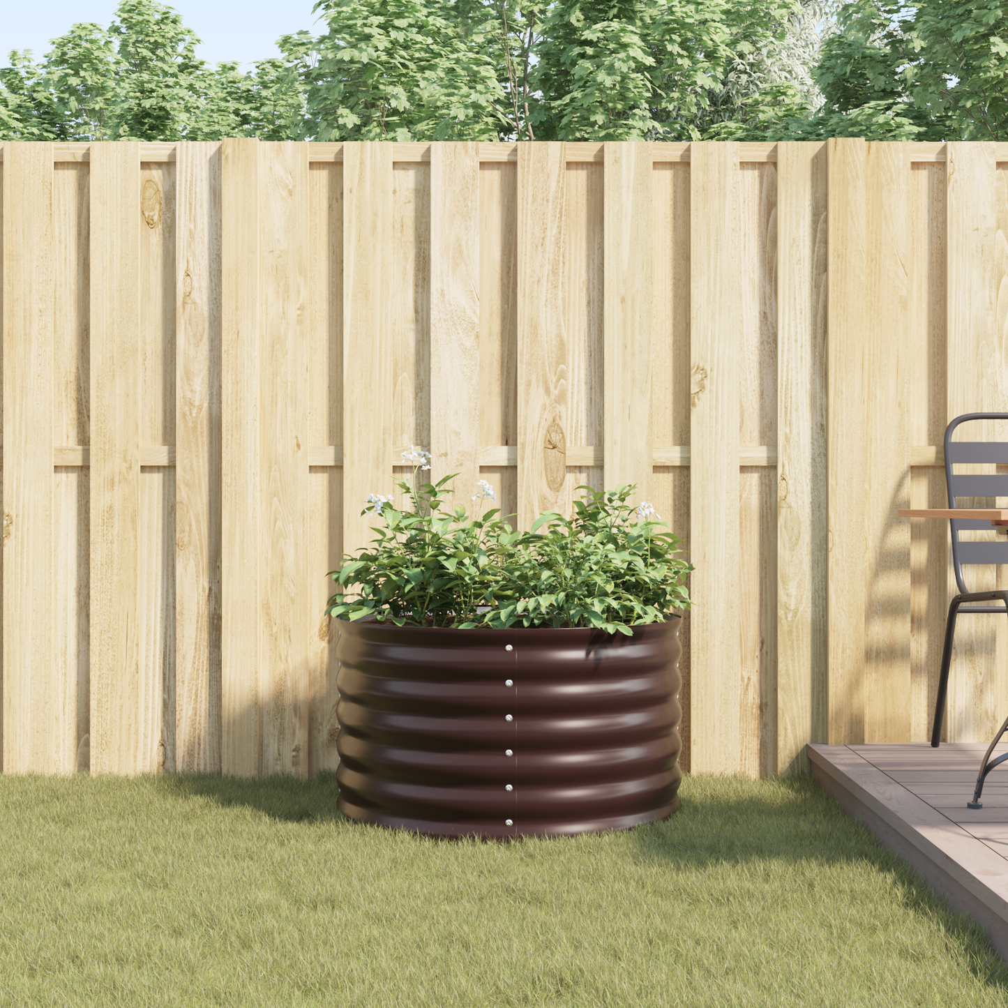 Garten-Hochbeet Braun 80 x 80 x 44 cm Stahl