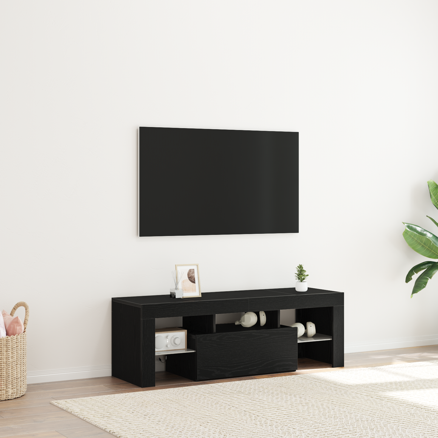 TV-Schränk Schwarz 120 x 35 x 40 cm Holzwerkstoff