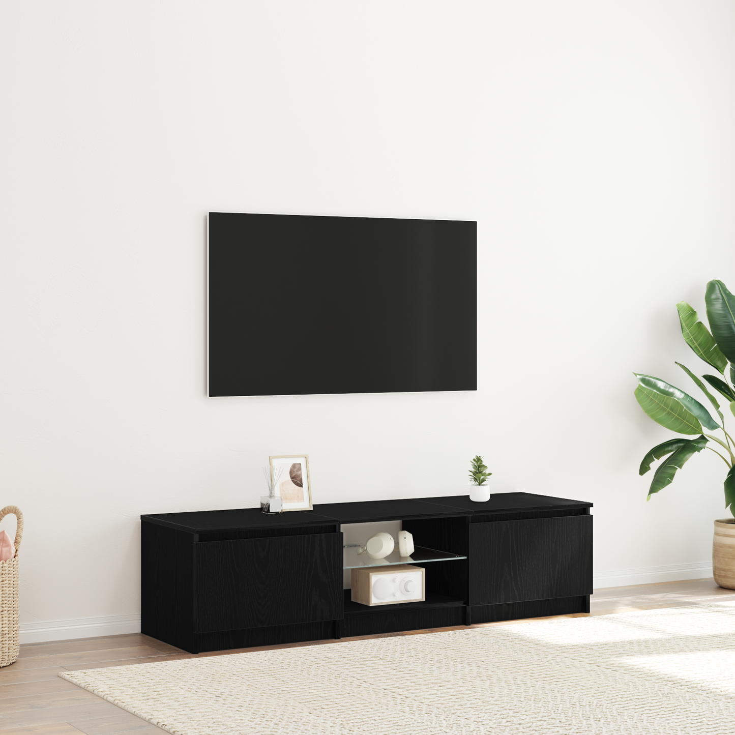 TV-Schränk Schwarz 140 x 38.5 x 36 cm Holzwerkstoff