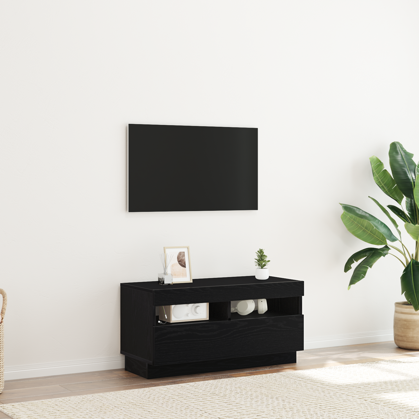 TV-Schränk Schwarz 80 x 35 x 40 cm Holzwerkstoff