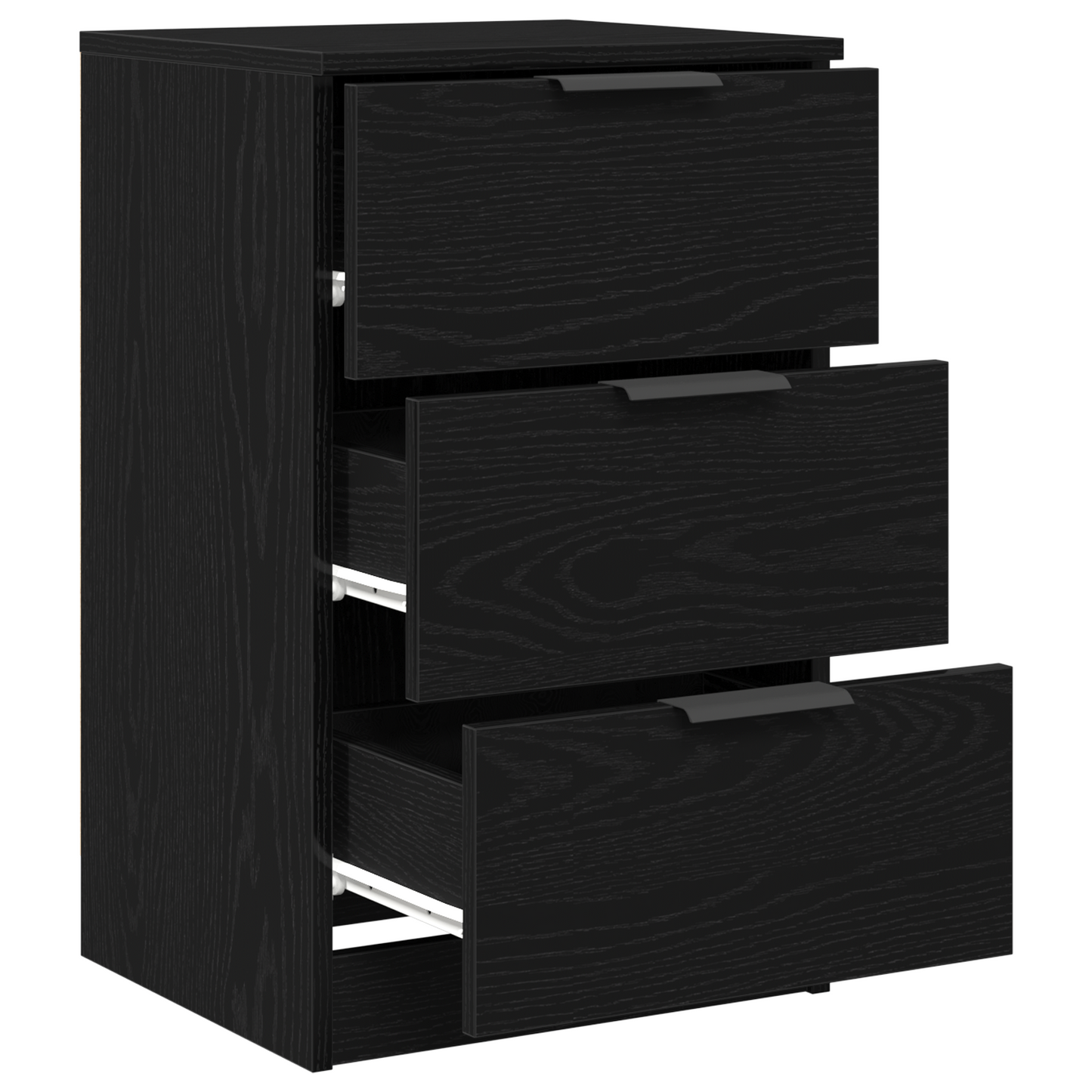 Nachttisch Schwarz Eichen-Optik 40 x 65 x 65 cm Holzwerkstoff