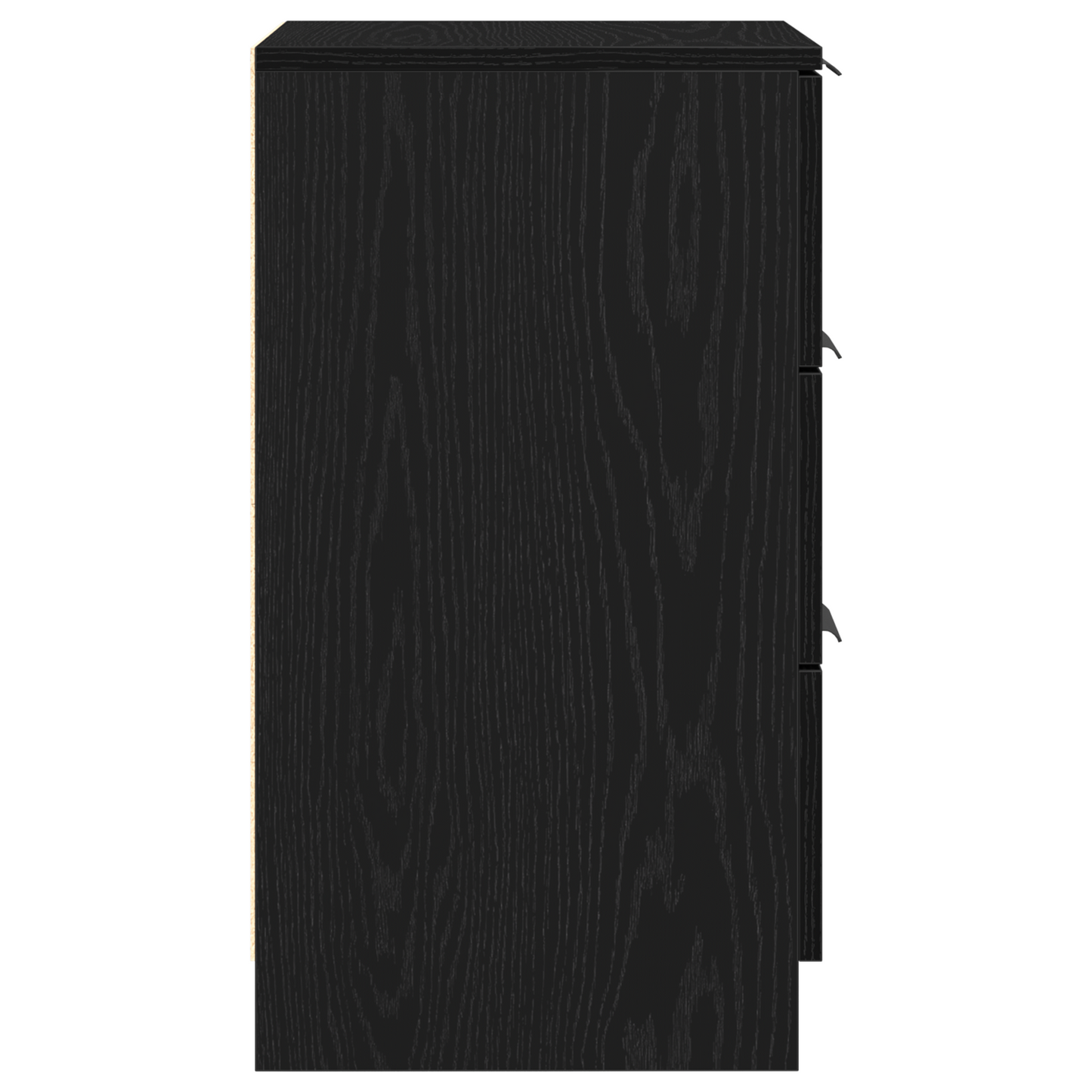 Nachttisch Schwarz Eichen-Optik 40 x 65 x 65 cm Holzwerkstoff
