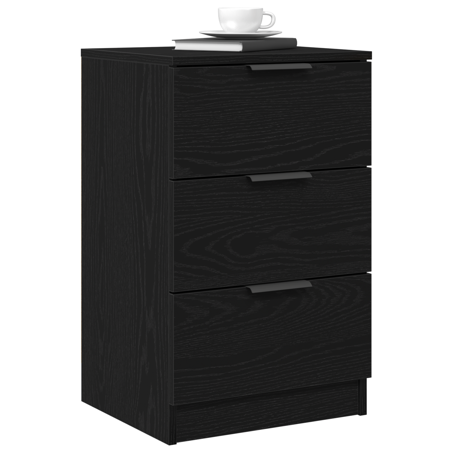 Nachttisch Schwarz Eichen-Optik 40 x 65 x 65 cm Holzwerkstoff