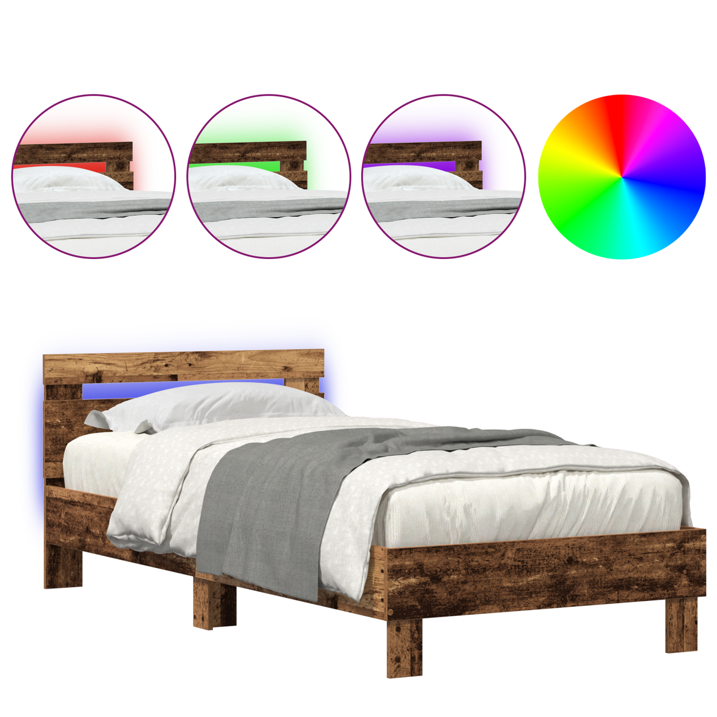 Bettgestell Altholz 90 x 200 cm Holzwerkstoff
