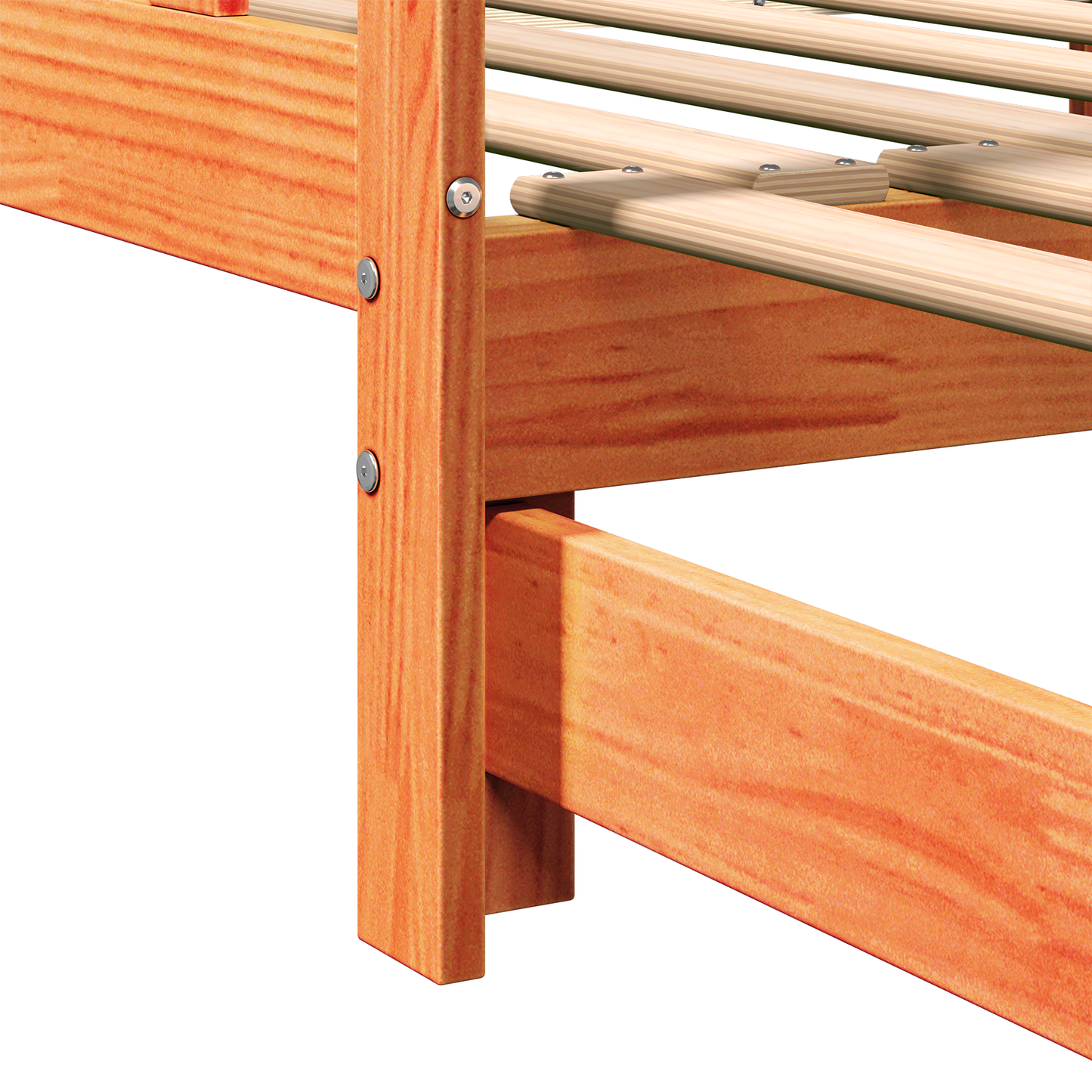 Ausziehbett ohne Matratze Wachs Braun 2x(90x190) cm