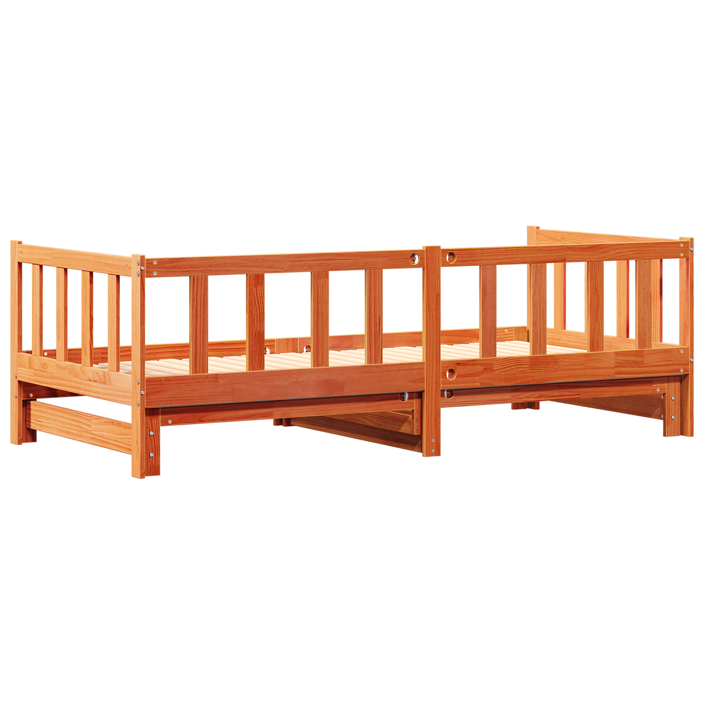 Ausziehbett ohne Matratze Wachs Braun 2x(90x190) cm