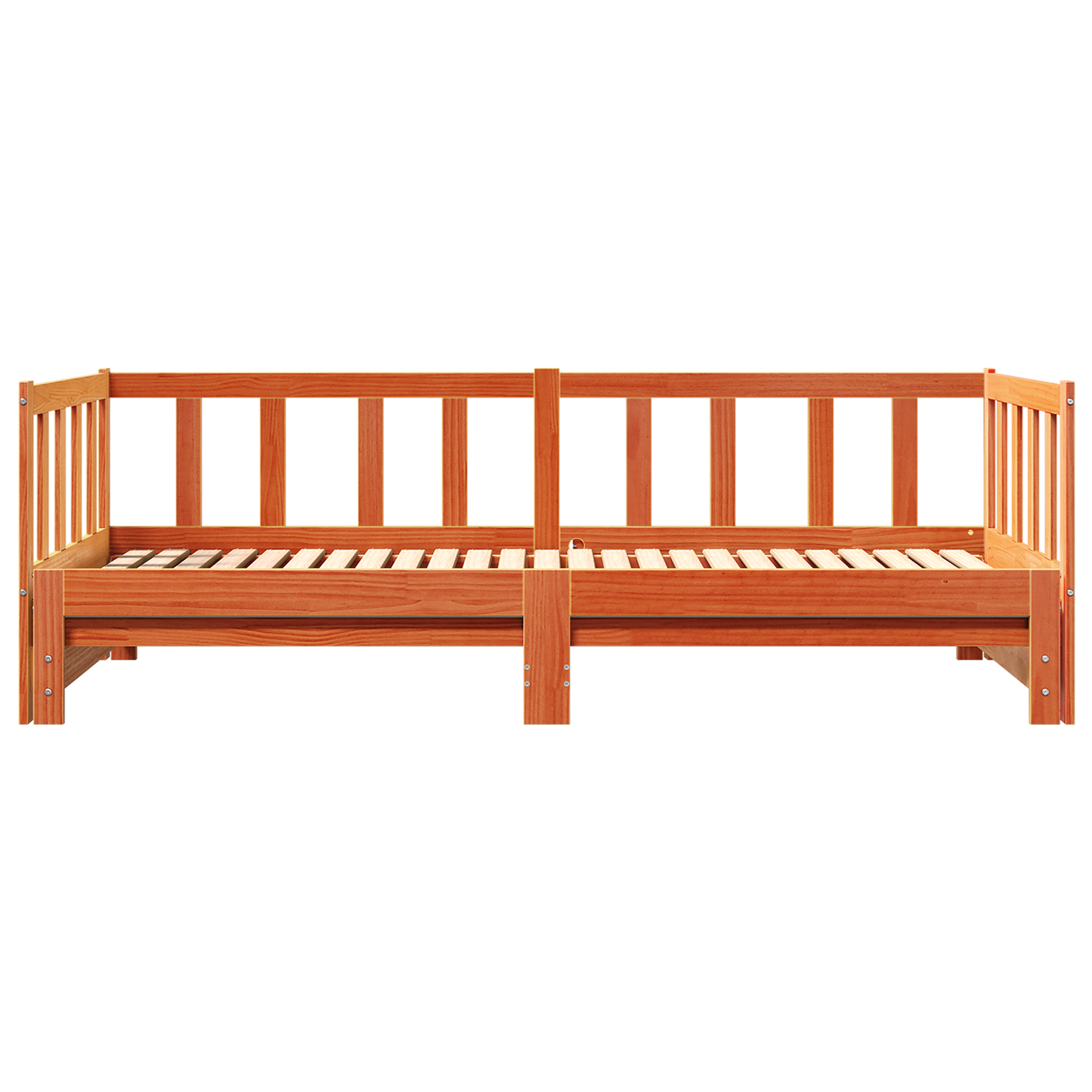 Ausziehbett ohne Matratze Wachs Braun 2x(90x190) cm