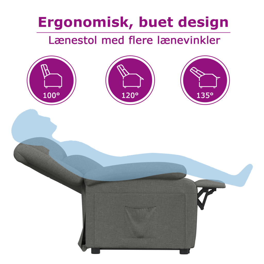Relaxsessel Dunkelgrau Stoff