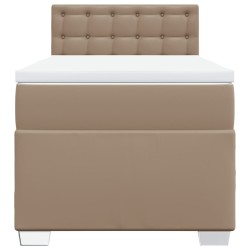 Boxspringbett mit Matratze Cappuccino-Braun 90x200cm Kunstleder