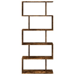 Raumteiler-Bücherregal 5 Etagen Räuchereiche 70x24x161 cm