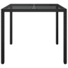 Gartentisch 90x90x75 cm Gehärtetes Glas Poly Rattan Schwarz