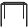 Gartentisch 90x90x75 cm Gehärtetes Glas Poly Rattan Schwarz