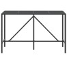 Bartisch mit Glasplatte Schwarz 180x70x110 cm Poly Rattan