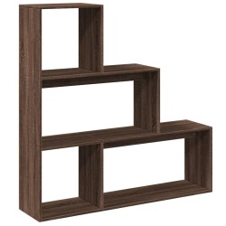 Raumteiler-Bücherregal 3 Stufen Braun Eichen-Optik 123x29x123cm