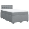 Boxspringbett mit Matratze Hellgrau 120x190 cm Stoff