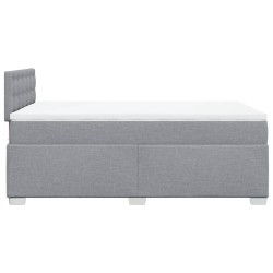 Boxspringbett mit Matratze Hellgrau 120x190 cm Stoff