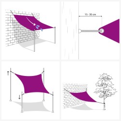 Sonnensegel 160 g/m² Dunkelgrün 4x4x5,8 m HDPE