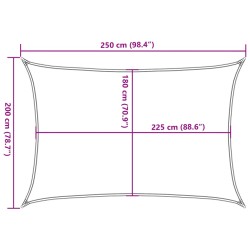 Sonnensegel 160 g/m² Rechteckig Gelb 2x2,5 m HDPE