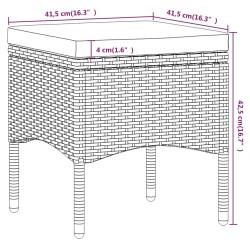 5-tlg. Garten-Bistro-Set Poly Rattan Massivholz Akazie Schwarz