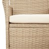 5-tlg. Garten-Bistro-Set mit Kissen Beige Poly Rattan