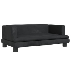 Kindersofa Schwarz 80x45x30 cm Samt