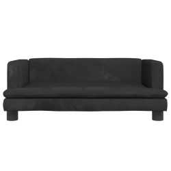 Kindersofa Schwarz 80x45x30 cm Samt