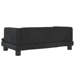 Kindersofa Schwarz 80x45x30 cm Samt