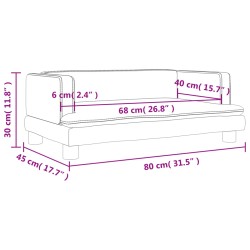 Kindersofa Schwarz 80x45x30 cm Samt