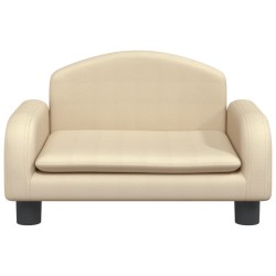 Kindersofa Creme 50x40x30 cm Stoff